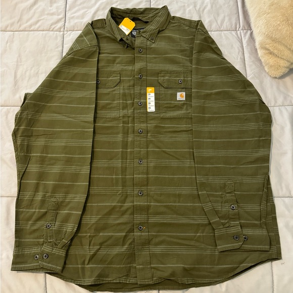 RUGGED FLEX® RELAXED FIT MIDWEIGHT FLANNEL LONG-SLEEVE SNAP-FRONT PLAID SHIRT - Picture 1 of 3